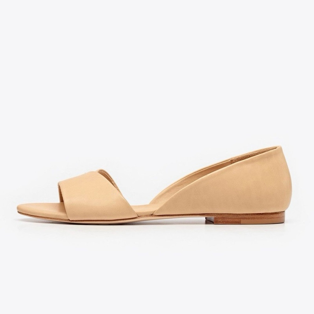 Nisolo Mia Peeptoe Ballerina in Beige